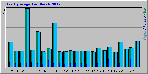 Hourly usage for March 2017