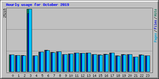 Hourly usage for October 2019